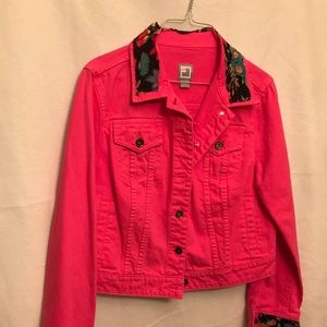 Boho Up cycled hot pink denim jacket